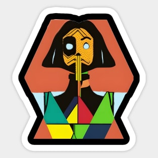 scary girl Sticker